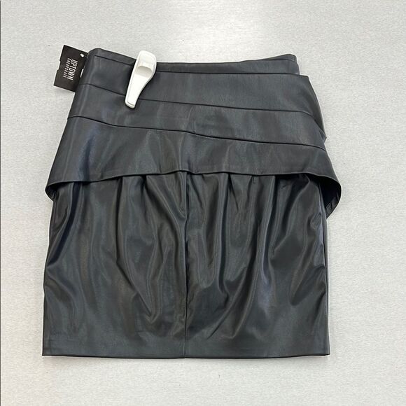 RtA Black Asymmetrical Wrap Mini Skirt - Picture 3 of 6